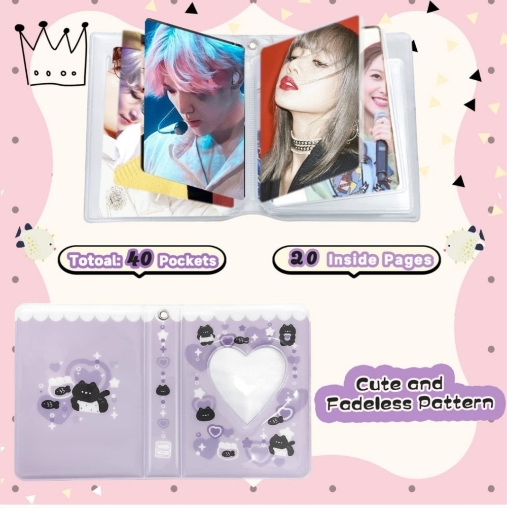 Purple Kids Photo Album with Heart Design Sanrio Kuromi hello kitty